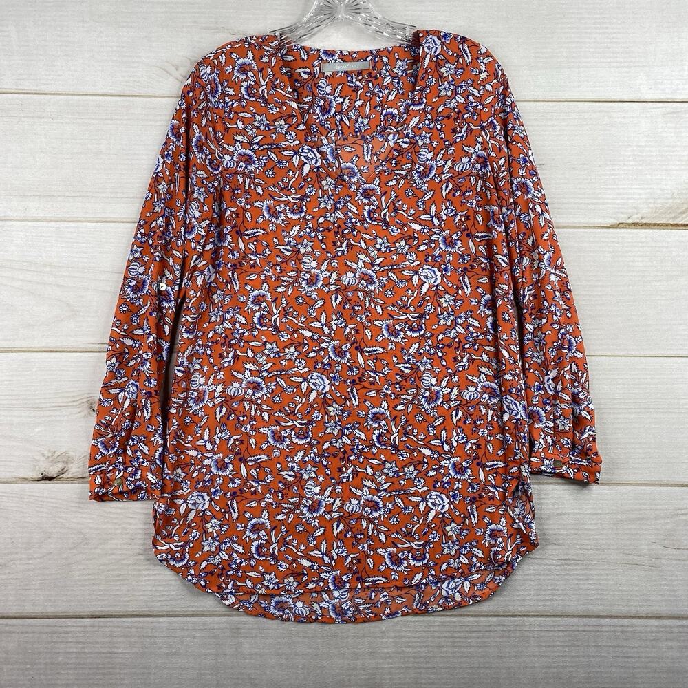 Sweet Rain Top Womens S V Neck Floral Boho Pullover Flowy Festival Cottagecore